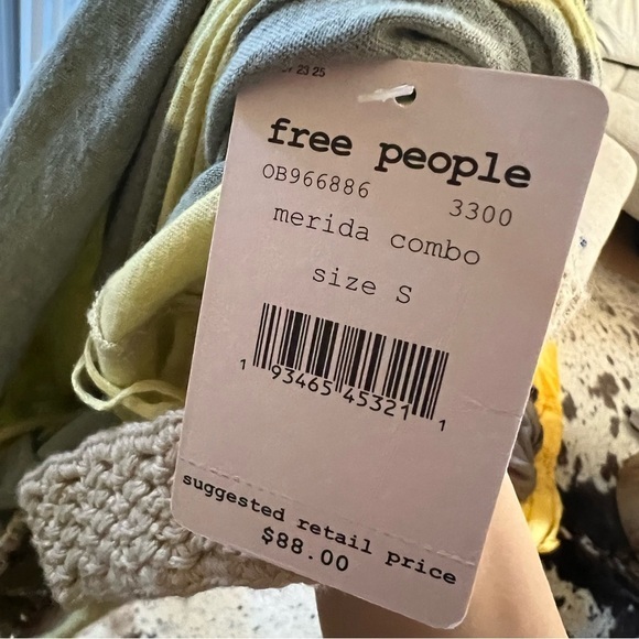 FREE PEOPLE NWT Luca Crochet Stripe Knit Dress/Tunic Size Small - Picture 6 of 9